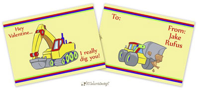 Little Lamb - Valentine's Day Exchange Cards (Construction Truck)